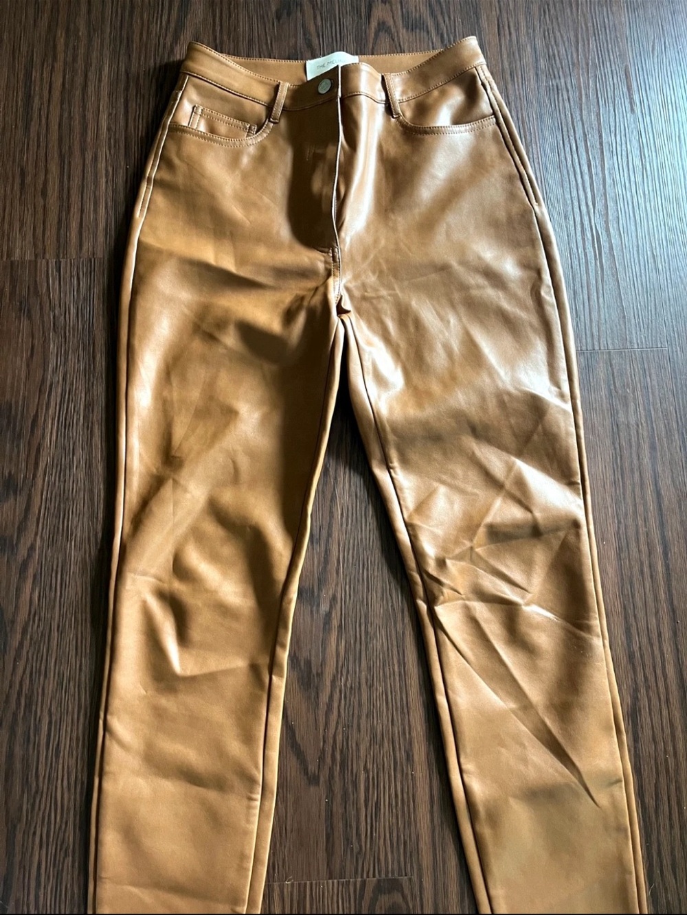 Aritzia Wilfred “The Melina” Faux Leather Pants Cognac Brown Size 6